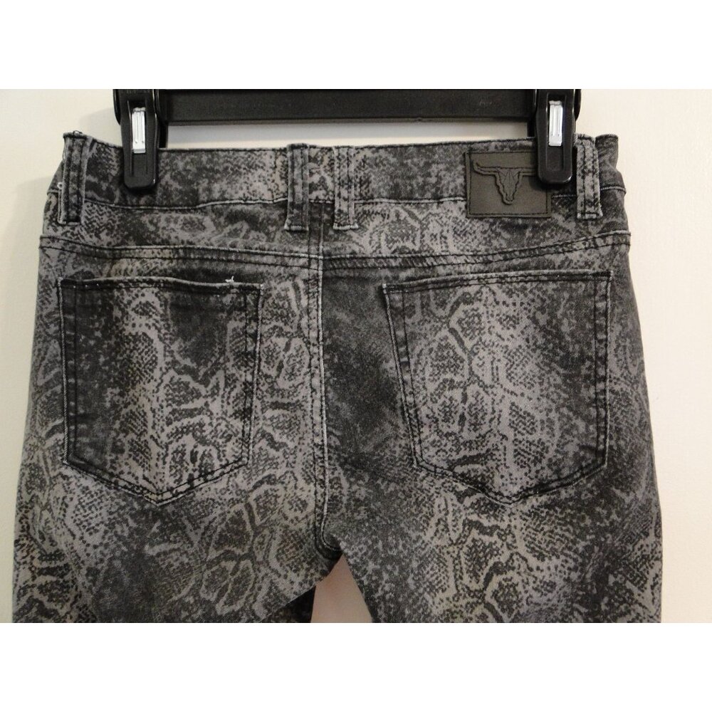 Lucky & Blessed Womens Jean Ankle Skinny Fringe Hem Gray & Black Size 4 - Picture 4 of 11